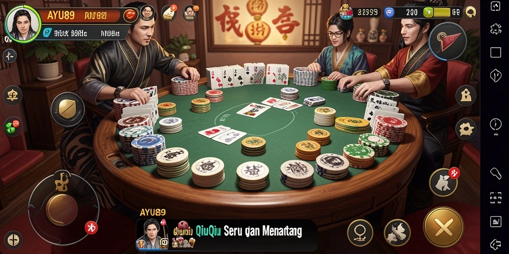 Screenshot gameplay AYU89 yang menunjukkan keseruan bermain QiuQiu.