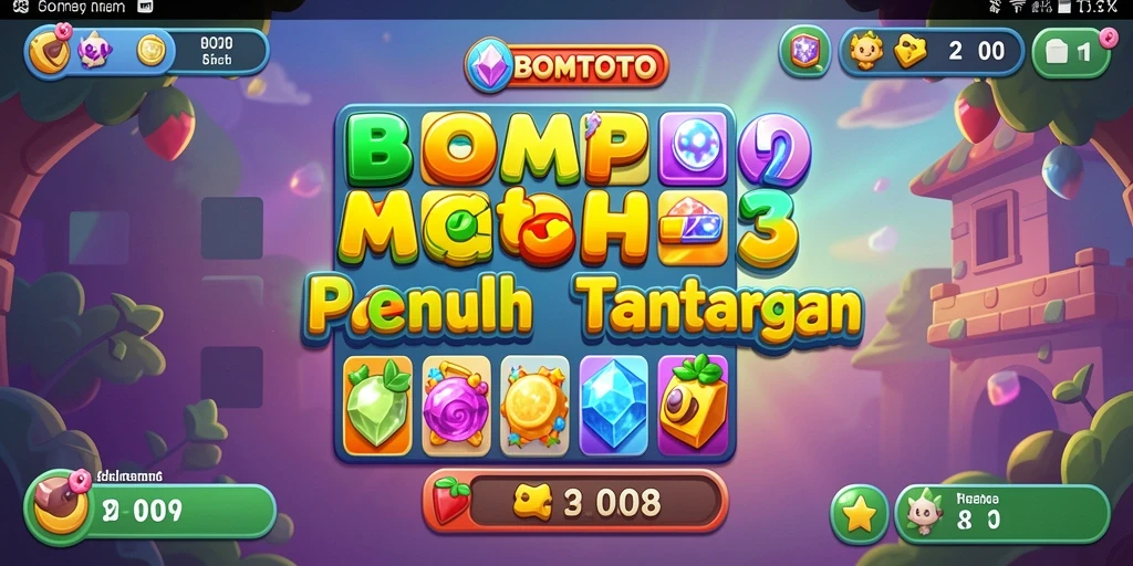 Screenshot gameplay BOMTOTO yang menampilkan keseruan mencocokkan item.