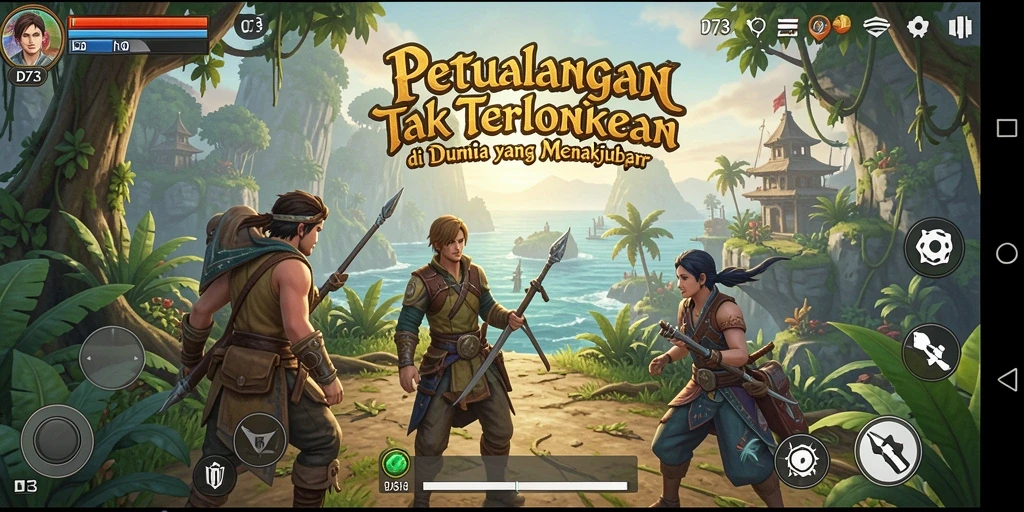 Gameplay menarik D73 yang penuh petualangan seru.