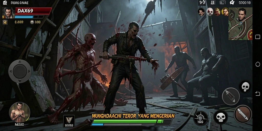 Tangkapan layar DAX69 menampilkan gameplay yang menegangkan dan menyeramkan.