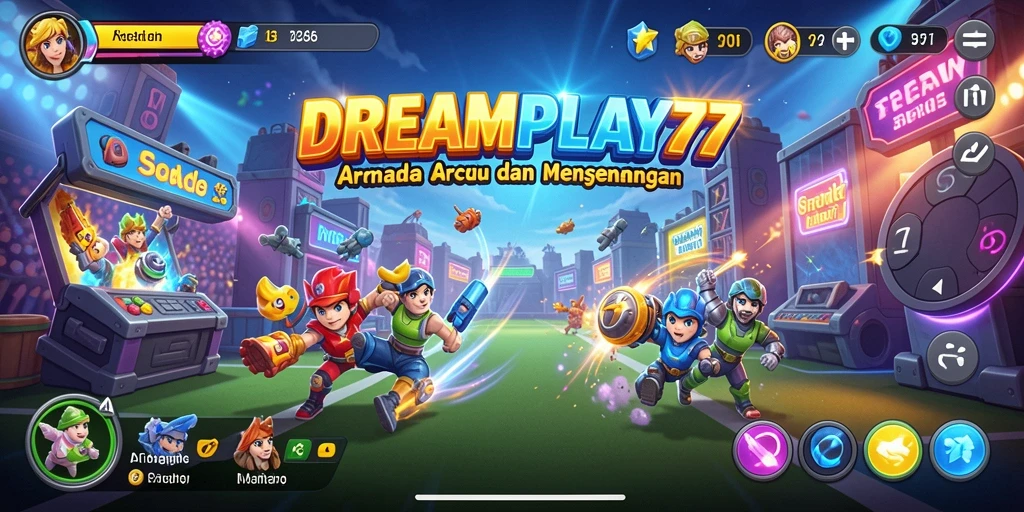 Tampilan seru gameplay arcade di DREAMPLAY77 dengan grafis yang menawan.