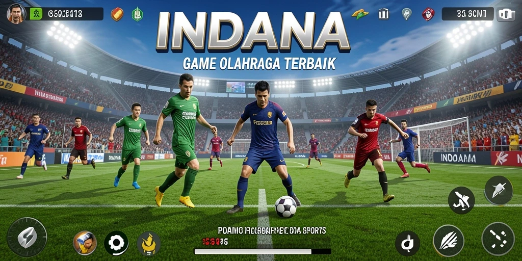 Tangkapan layar utama INDAAA menampilkan aksi seru dalam permainan olahraga.