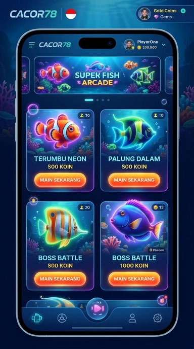 Cuplikan layar tampilan utama aplikasi cacor78.